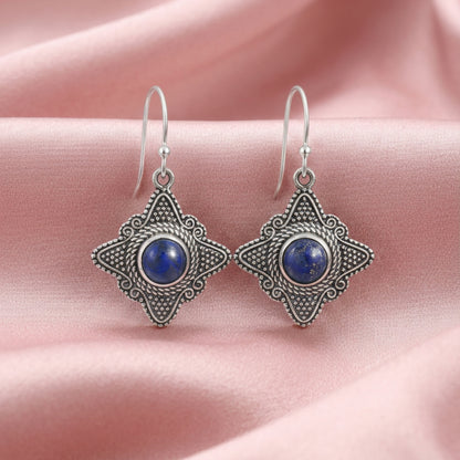 Astryn™ Vintage Lapis Star Earrings | Sterling Silver | Old Soul Magic | Meaningful Gift for Her