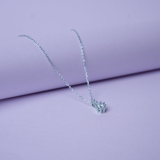 Lumina™ by Zyrene – Classic Solitaire Crown Necklace | 925 Sterling Silver | Daily Shine + Timeless Vibes