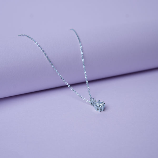 Lumina™ by Zyrene – Classic Solitaire Crown Necklace | 925 Sterling Silver | Daily Shine + Timeless Vibes