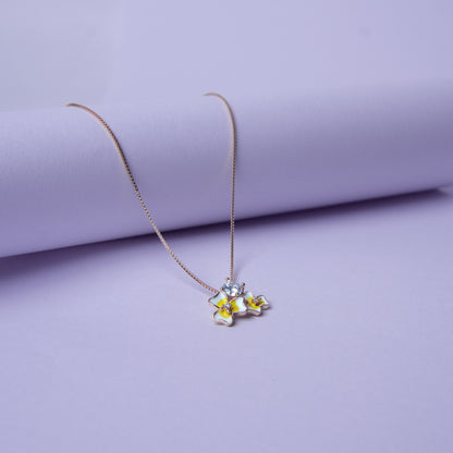 Solara™ by Zyrene – Sunny Blossom Pendant | 18K Rose-Gold Finish | Crystal Centrepiece | Everyday Glow