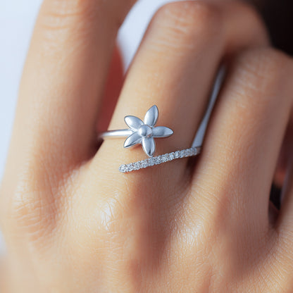 Florena™ by Zyrene – Dainty Blossom Wrap Ring | 925 Sterling Silver | Lifetime Plating & 6-Month Warranty