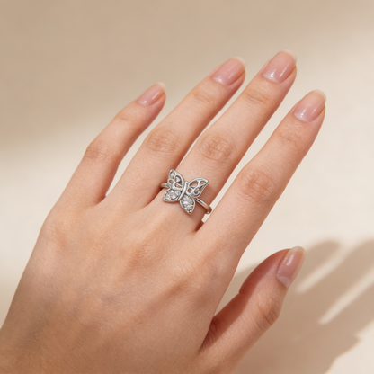Anvi™ Cutout Butterfly Ring by Zyrene — 925 Silver Ring