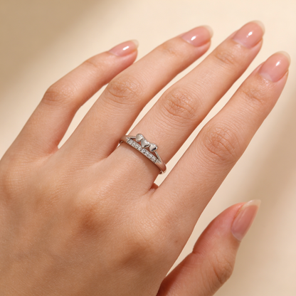 Meher™ Triple Heart Ring by Zyrene — 925 Silver Ring