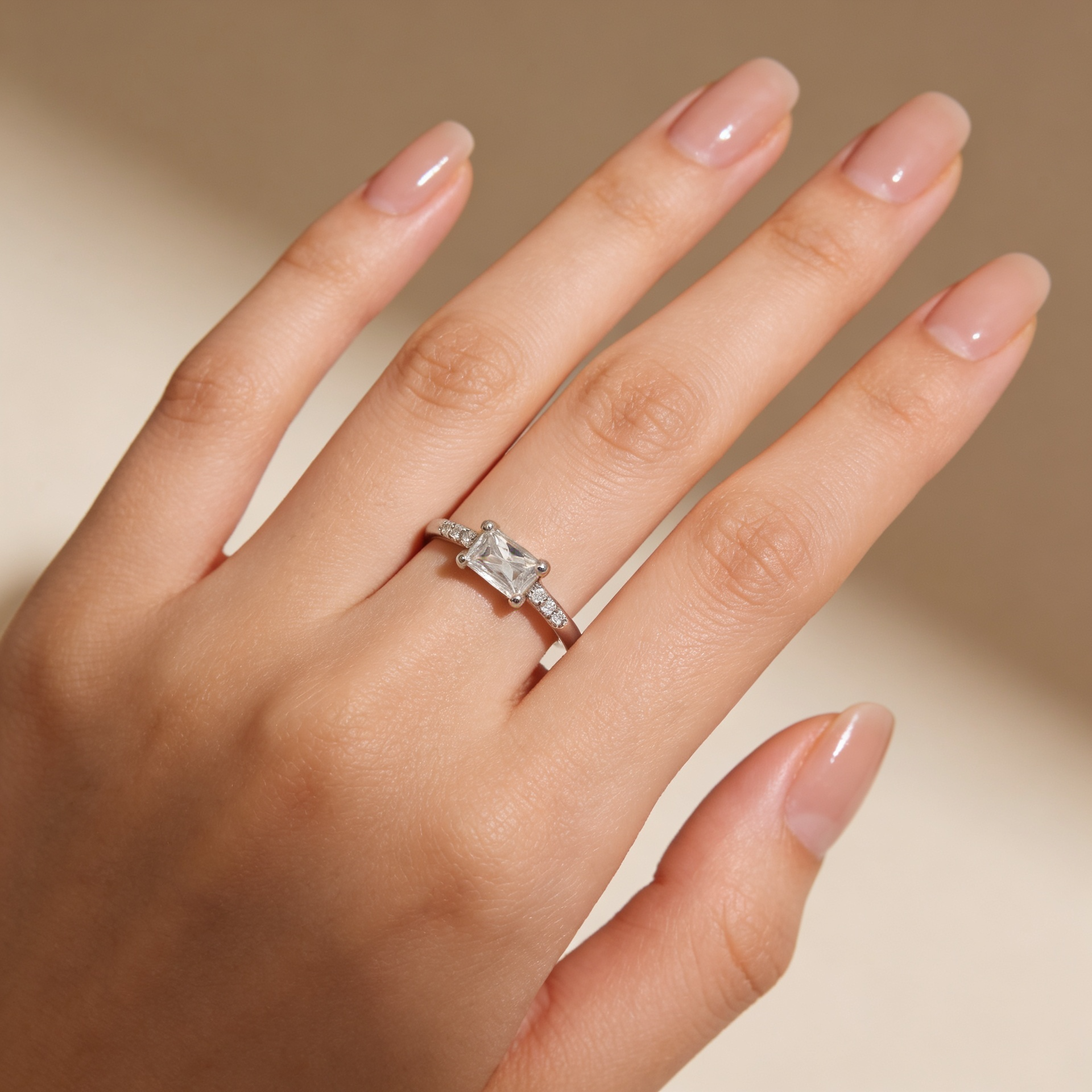 Zyrene Mishka 925 silver solitaire ring worn on hand for daily wear styling
