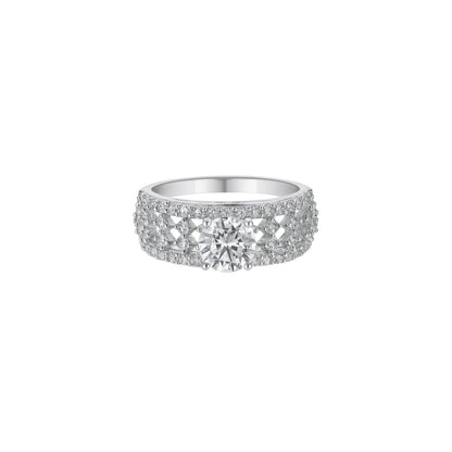 Lustara™ by Zyrene – Pavé Grandeur Solitaire Ring | 925 Sterling Silver | Lifetime Plating & 6-Month Warranty
