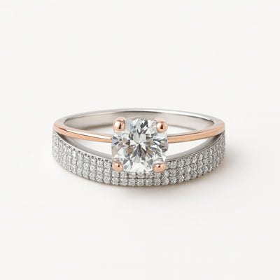 Aurielle™ by Zyrene – Solitaire Pavé Band Ring | 925 Sterling Silver | Lifetime Plating &amp; 6-Month Warranty