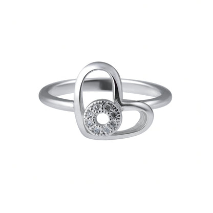 Amoura™ by Zyrene – Modern Heart Pavé Ring | 925 Sterling Silver | Lifetime Plating & 6-Month Warranty