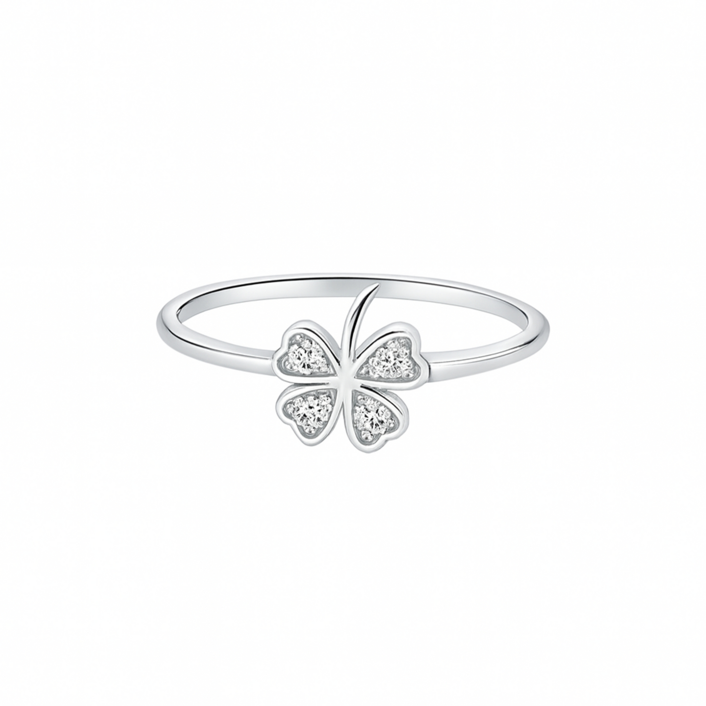 Fortuna™ by Zyrene – Four-Leaf Clover Ring | 925 Sterling Silver | Lifetime Plating & 6-Month Warranty
