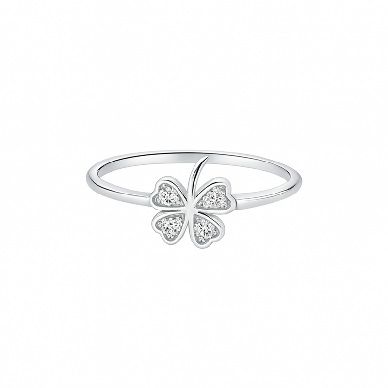 Fortuna™ by Zyrene – Four-Leaf Clover Ring | 925 Sterling Silver | Lifetime Plating & 6-Month Warranty