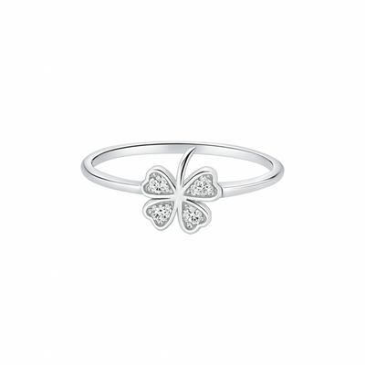 Fortuna™ by Zyrene – Four-Leaf Clover Ring | 925 Sterling Silver | Lifetime Plating & 6-Month Warranty