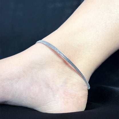 Noor✨ by Zyrene – Premium Dual-Layer Anklet | Subtle Shine for Daily Wear | Silver-Toned | Lifetime Plating | 6-Month Warranty